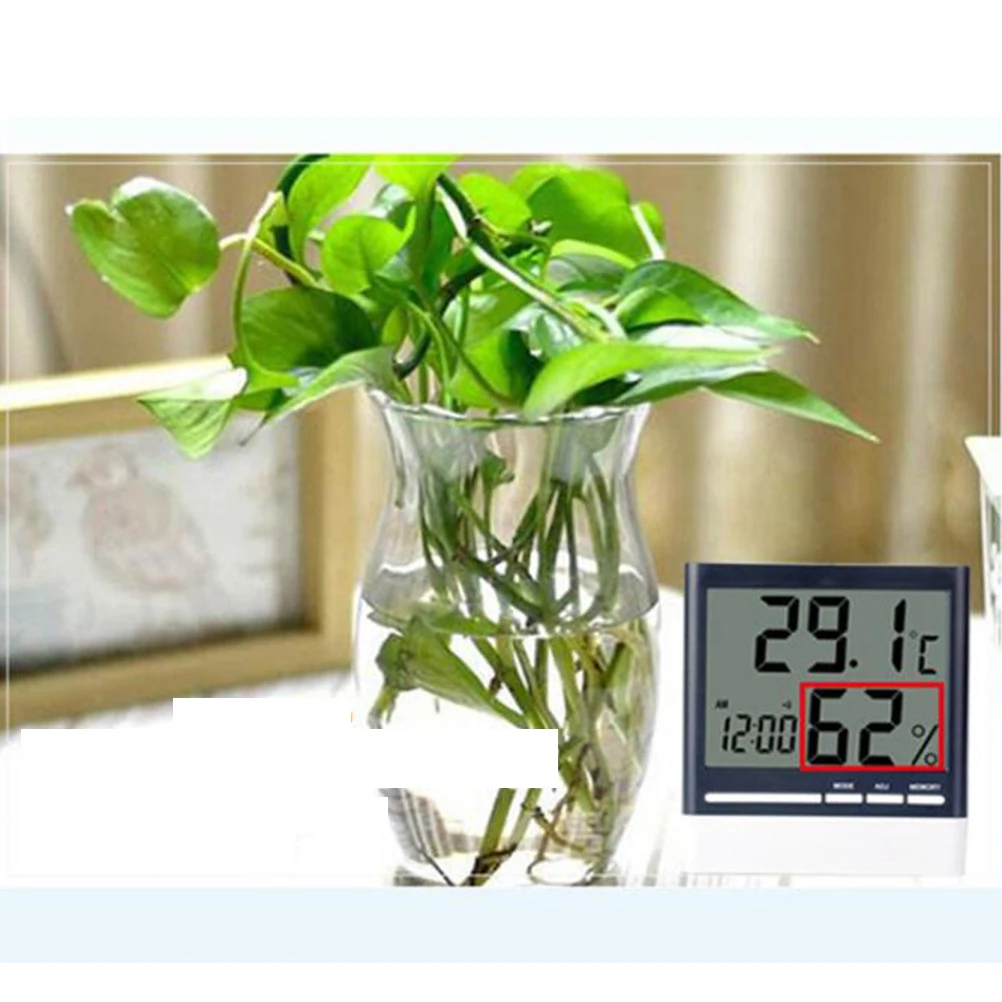 

Indoor Electronic Temperature Humidity Meter Digital Thermometer with Calendar and Alarm Clock without