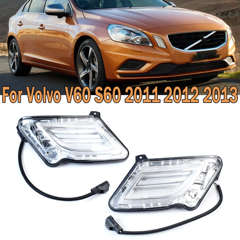 

Front Bumper DRL Daytime Running Light Turn Signal Indicator Light Lamp For Volvo V60 S60 2011 2012 2013 31278558 31278557