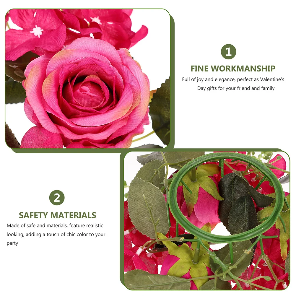 

2Pcs Artificial Rose Wreath Rings Romantic Wedding Table Centerpiece Decoration Party Banquet Decor Rose Wreath