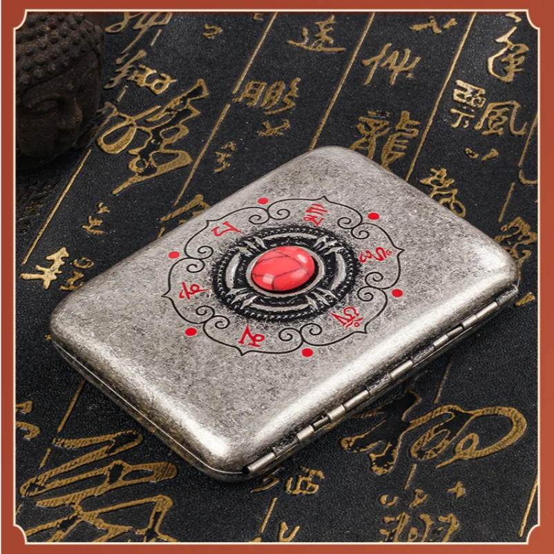 

Dragon Embossed Pattern Brass Cigarette Case for 16 Sticks Moisture-Proof Anti-Stress Portable Smoking Holder Storage Box
