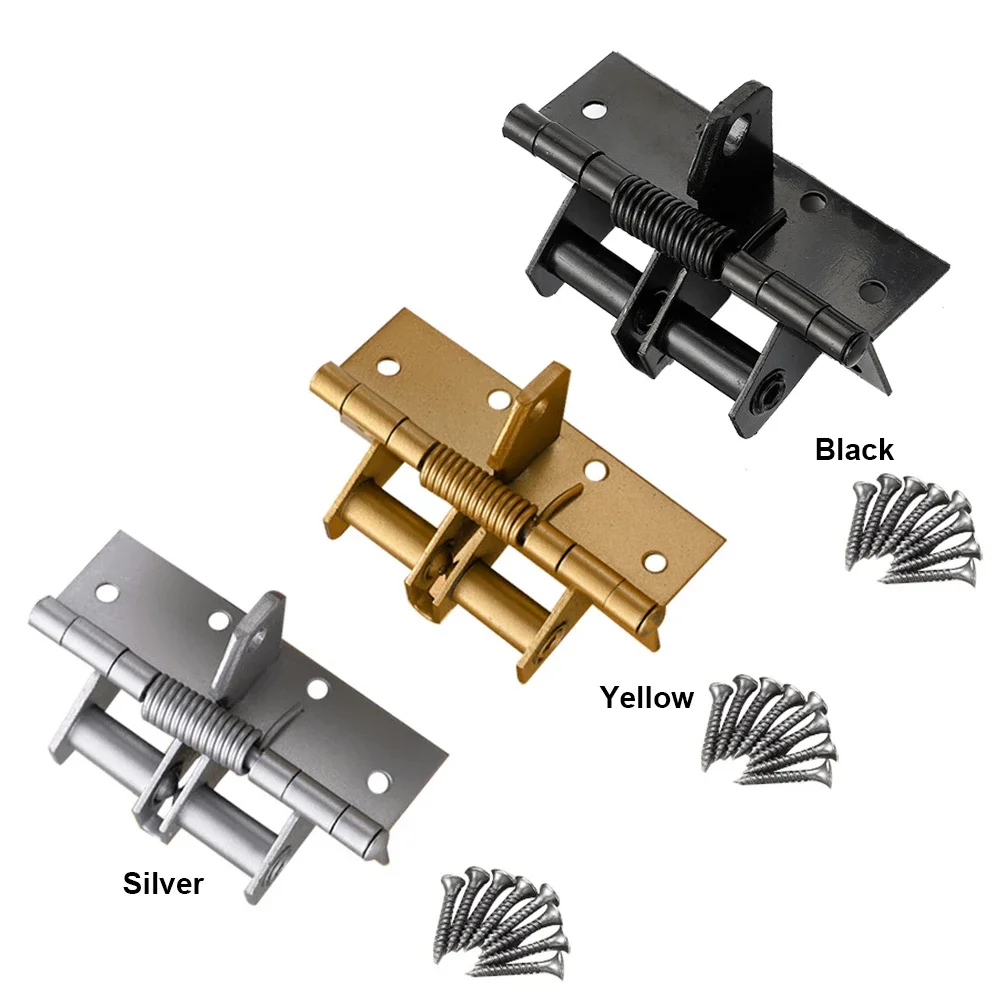 Self Closing Door Hinges Invisible 4 Inch Spring Door Hinge 90-Degree Positioning Heavy Duty Hinges Anti-Rust Household Hardware