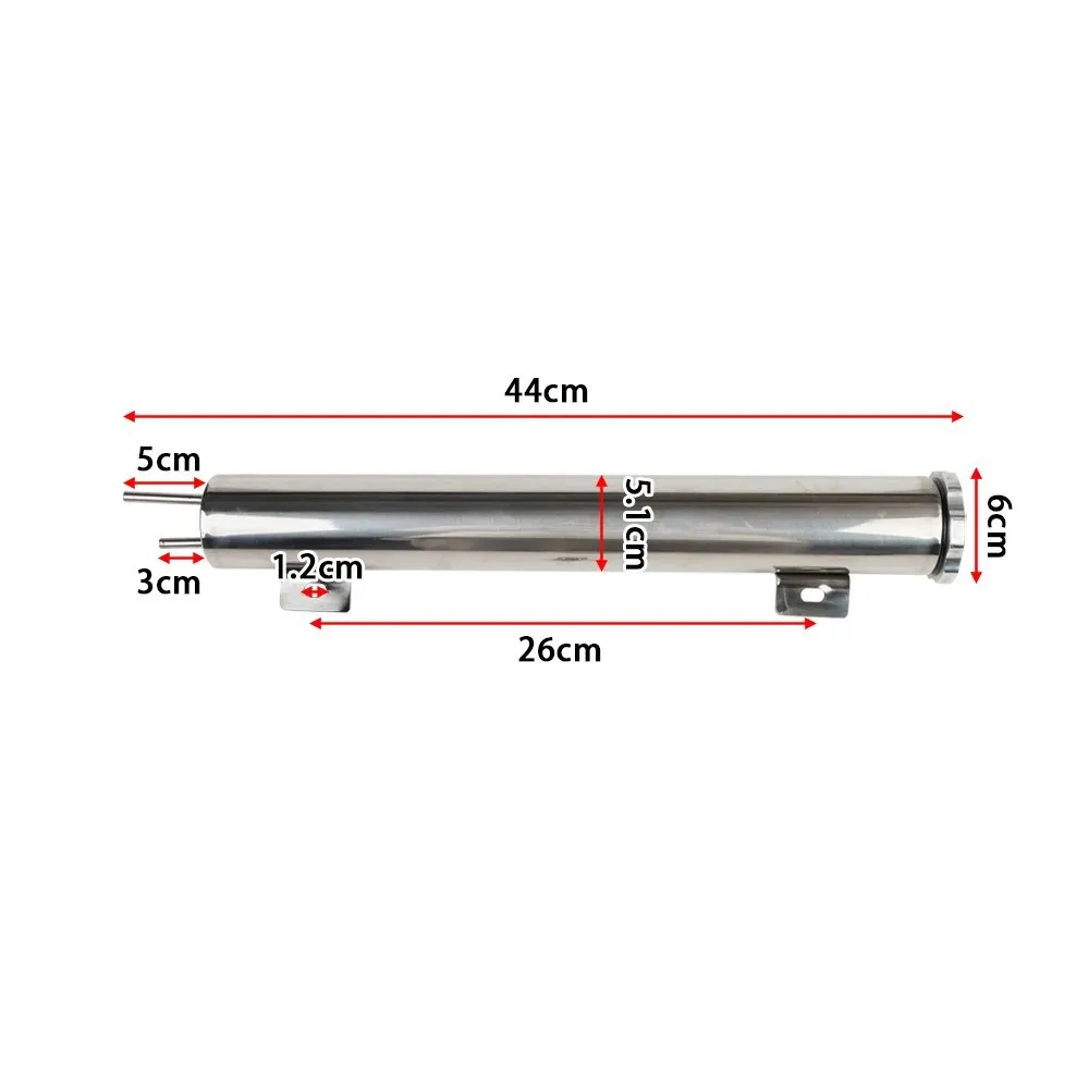 2''x13” / 3''x10” Radiator Koelvloeistof Overflow Puke Tank Universele Gepolijste Rvs Radiator Koelvloeistof Overflow Tank