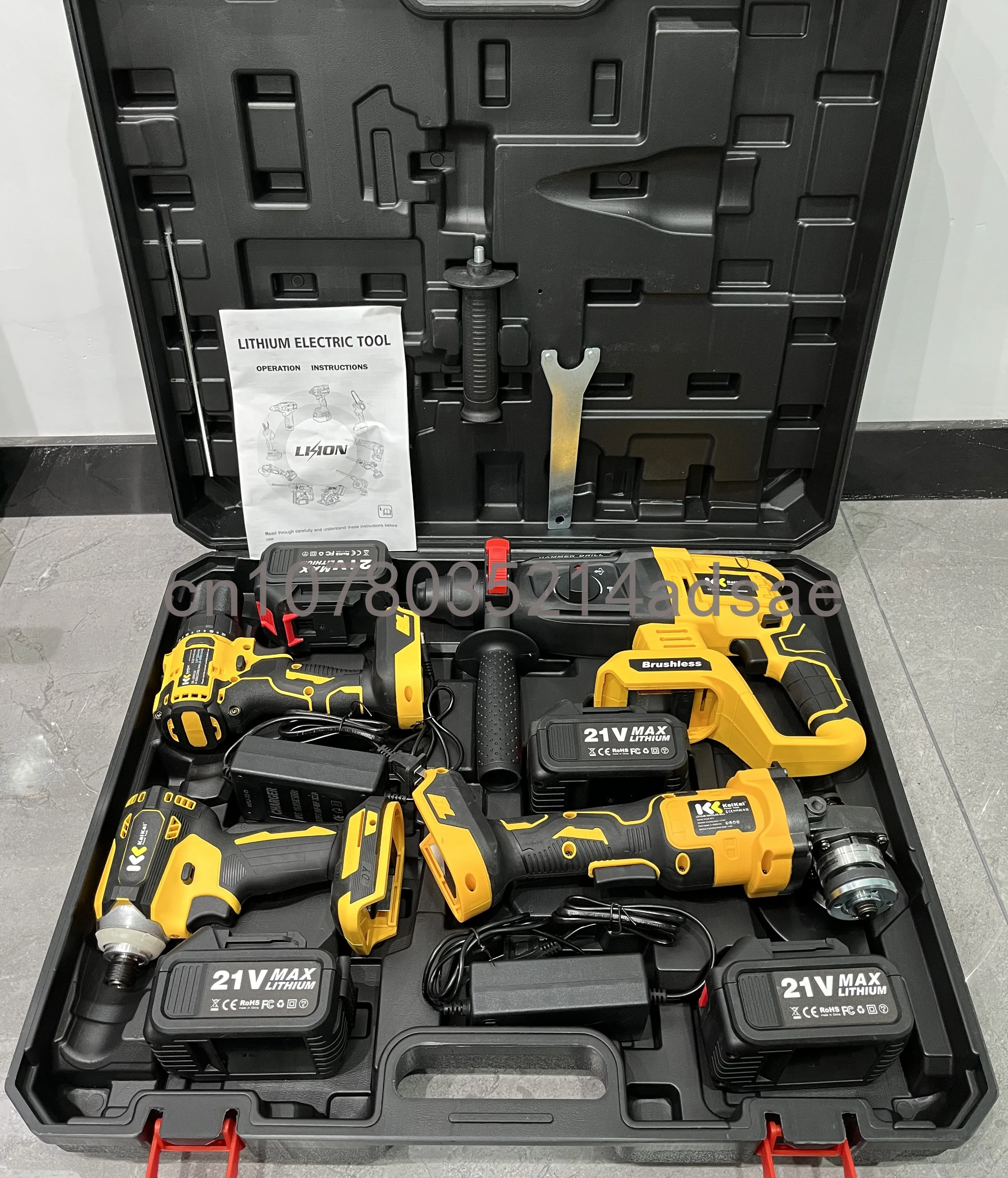 Factory Power Drills kit 12v portable electric cordless brushless 18V 21V cordless dril Lithium Battery drill machine