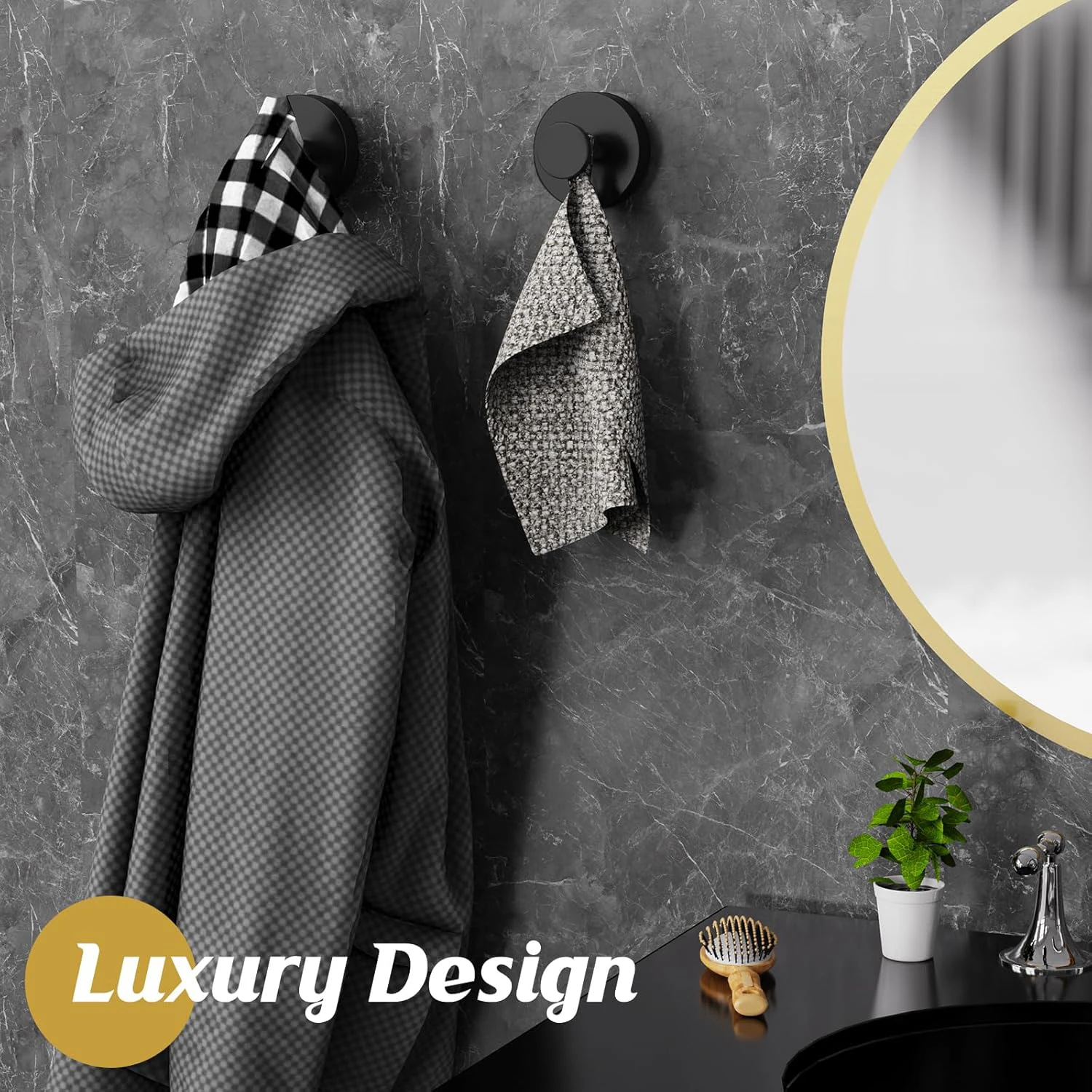 2pcs Suction Cup Hooks Waterproof Towel Coat Bath Robe Hook Holder Suitable for Bathroom Kitchen Glass Door Mirror Tile image 6