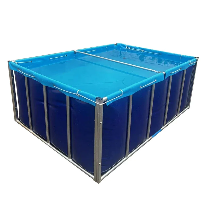 Canvas fish pond with bracket folding large knife scraping cloth breeding pond outdoor sun protection assembly aquaculture water