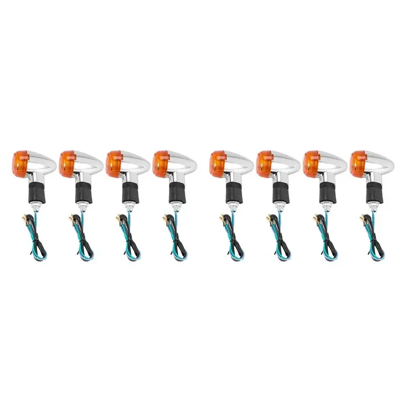 New 8Pcs Motorcycle Turn Signals Amber Lights LED Indicator For XV250 Motorcycle turn signal lamp