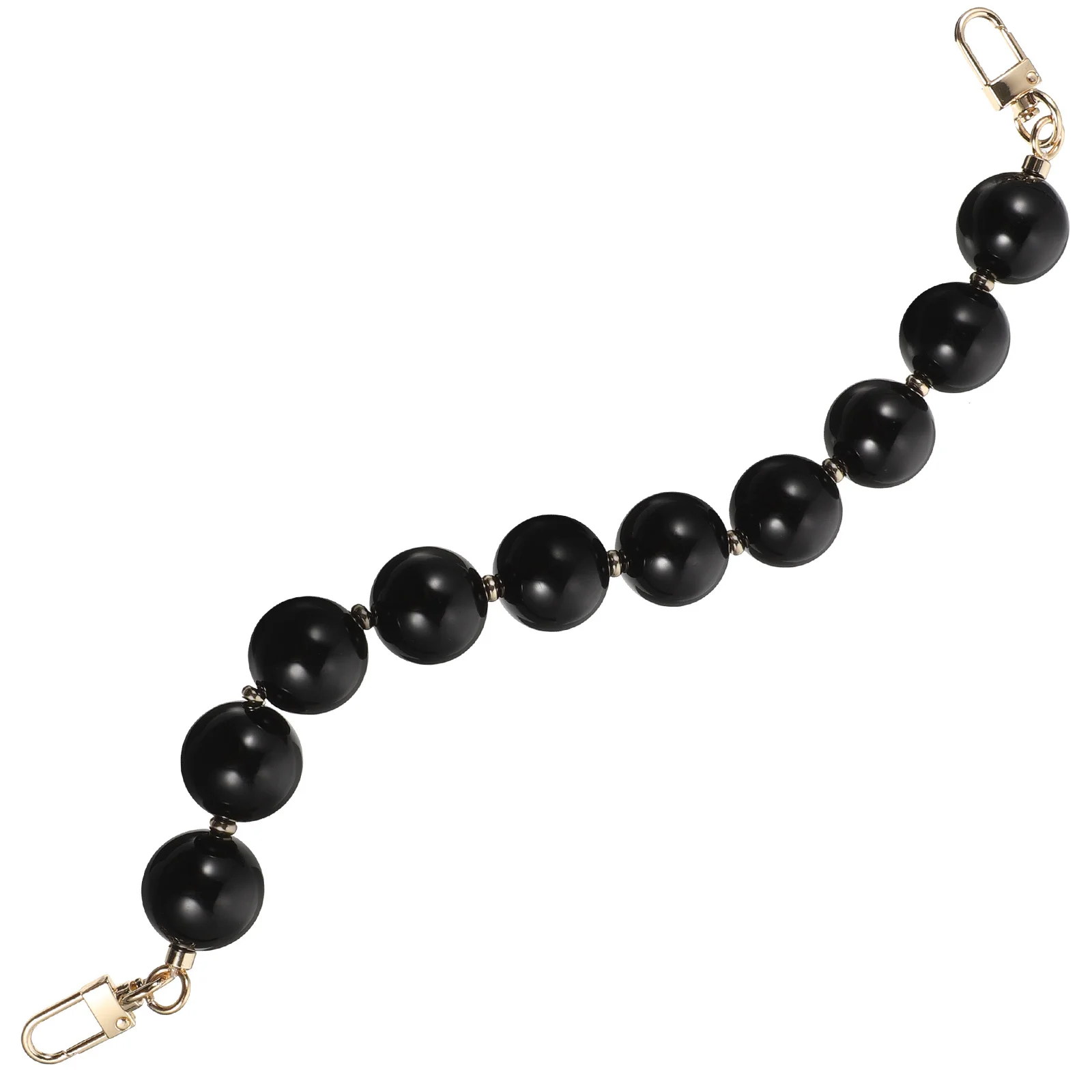 

Beaded Bag Strap for Purse Shoulder Wallet Chain Bags Black Accessory Handle Replacement Long Term Durable Wide Use