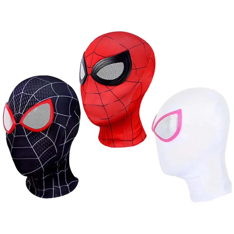 Miles Spider-Man Mask Superhero Gwen Iron Man Cosplay Costumes Props Masks Headgear Adult Kidshalloween Spiderman Christmas Gift