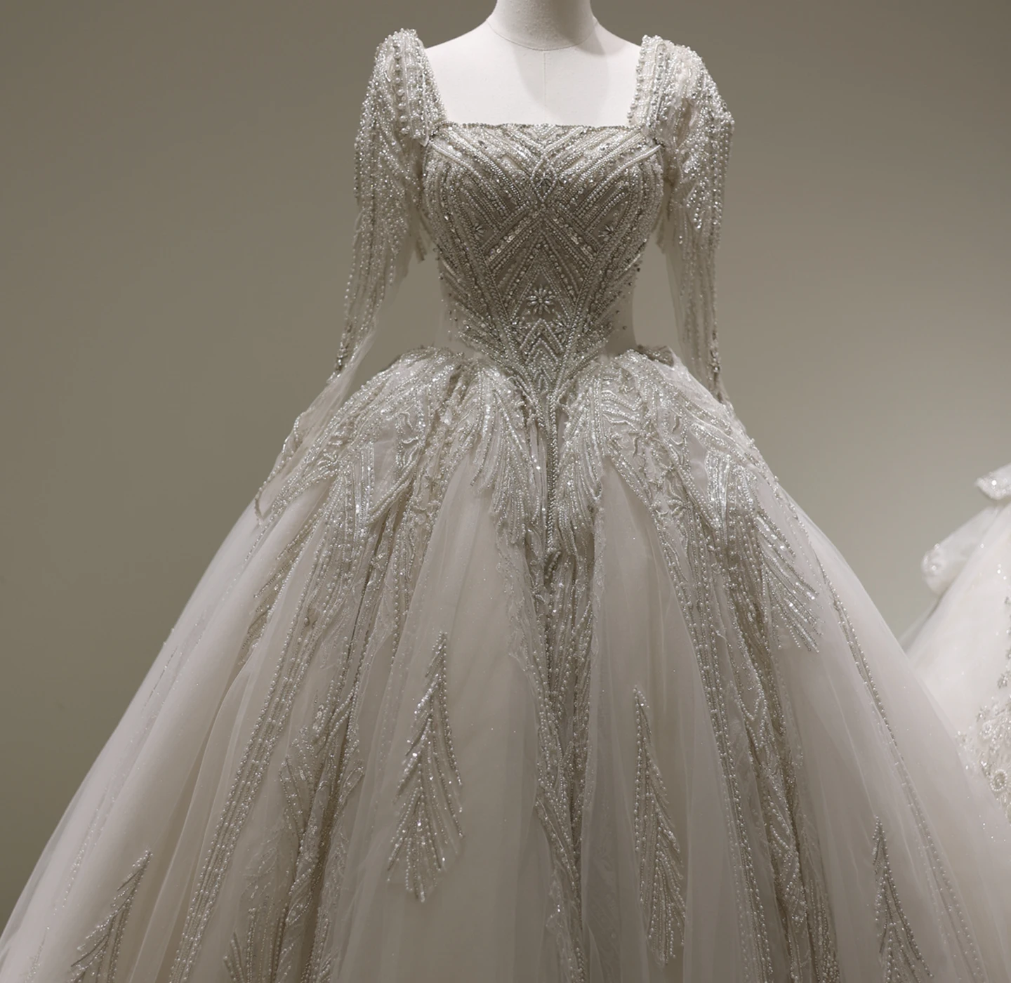 

Шарон Саид, Саудовская Аравия, роскошное бальное платье, свадебное платье, 100% реальные фотографии, мусульманские платья невесты с квадратным вырезом, RS006, по индивидуальному заказу