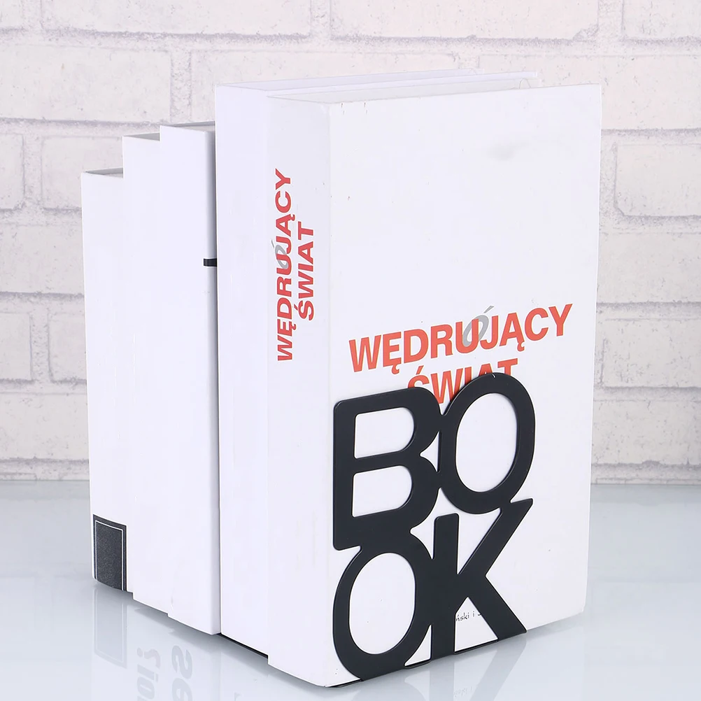 

4pcs Metal Bookends Creative Bookshelf Folder for Office Desk ganization Edge Polishing Sturdy Design Keep Books Tidy