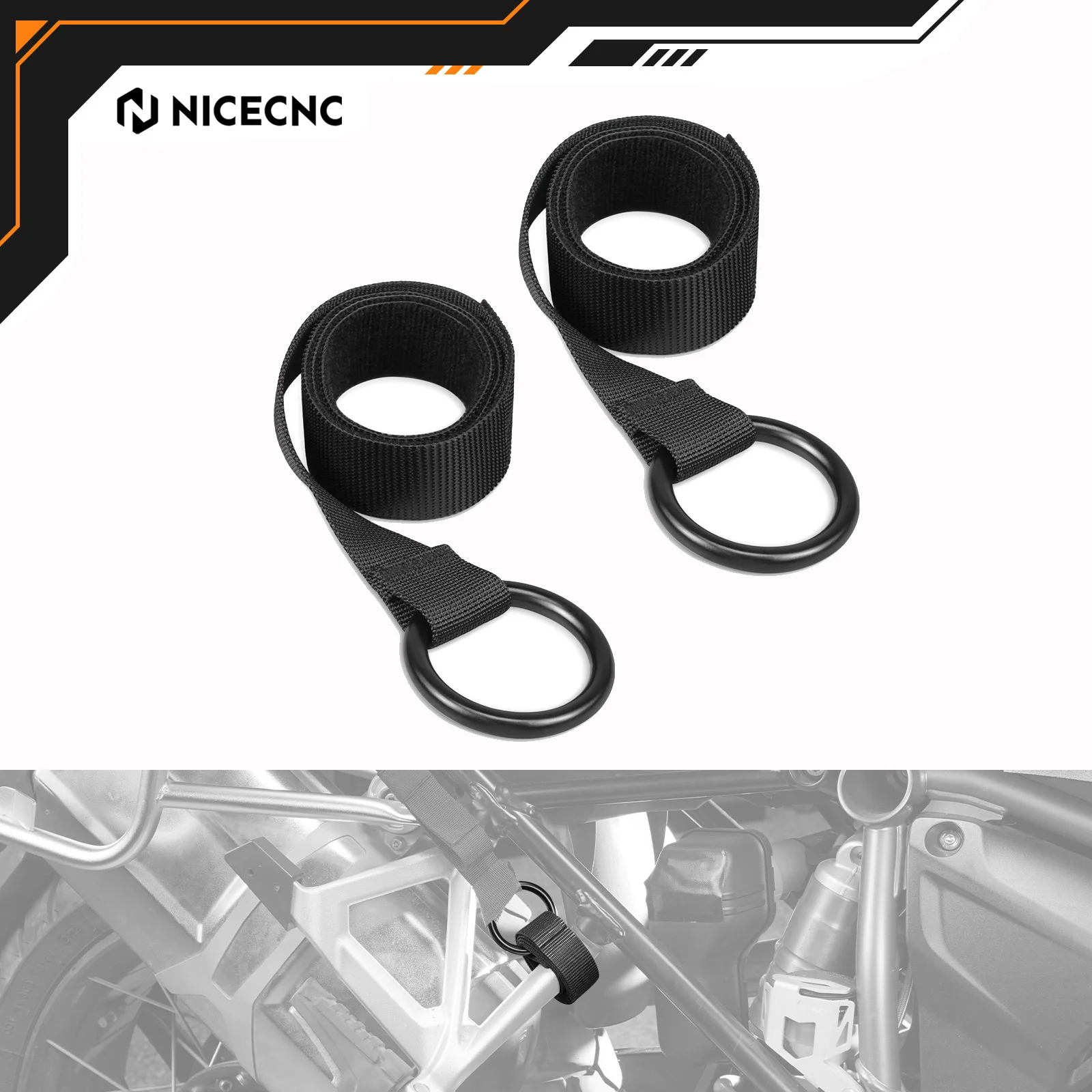 NICECNC For KTM EXC 300 For Husqvarna GasGas Sherco Honda Yamaha Suzuki Kawasaki ATV UTV Universal Tie Down Straps with O-Rings