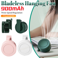Portable Mini Clip Fan With 3 Speed Bladeless Electric Cooling Fan Hanging Waist Neck Waist Fan USB Rechargeable For Outdoor Hom