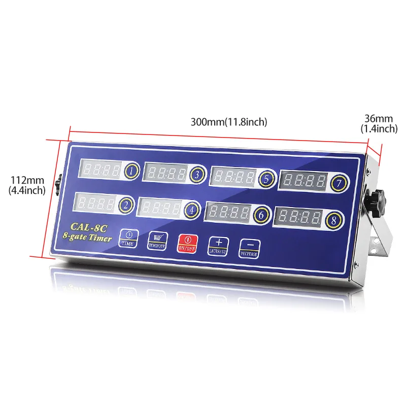 Commercial 8-Channel Digital Timer CAL-8C Stainless Steel 8-Gate Kitchen Timer with Loud Alarm