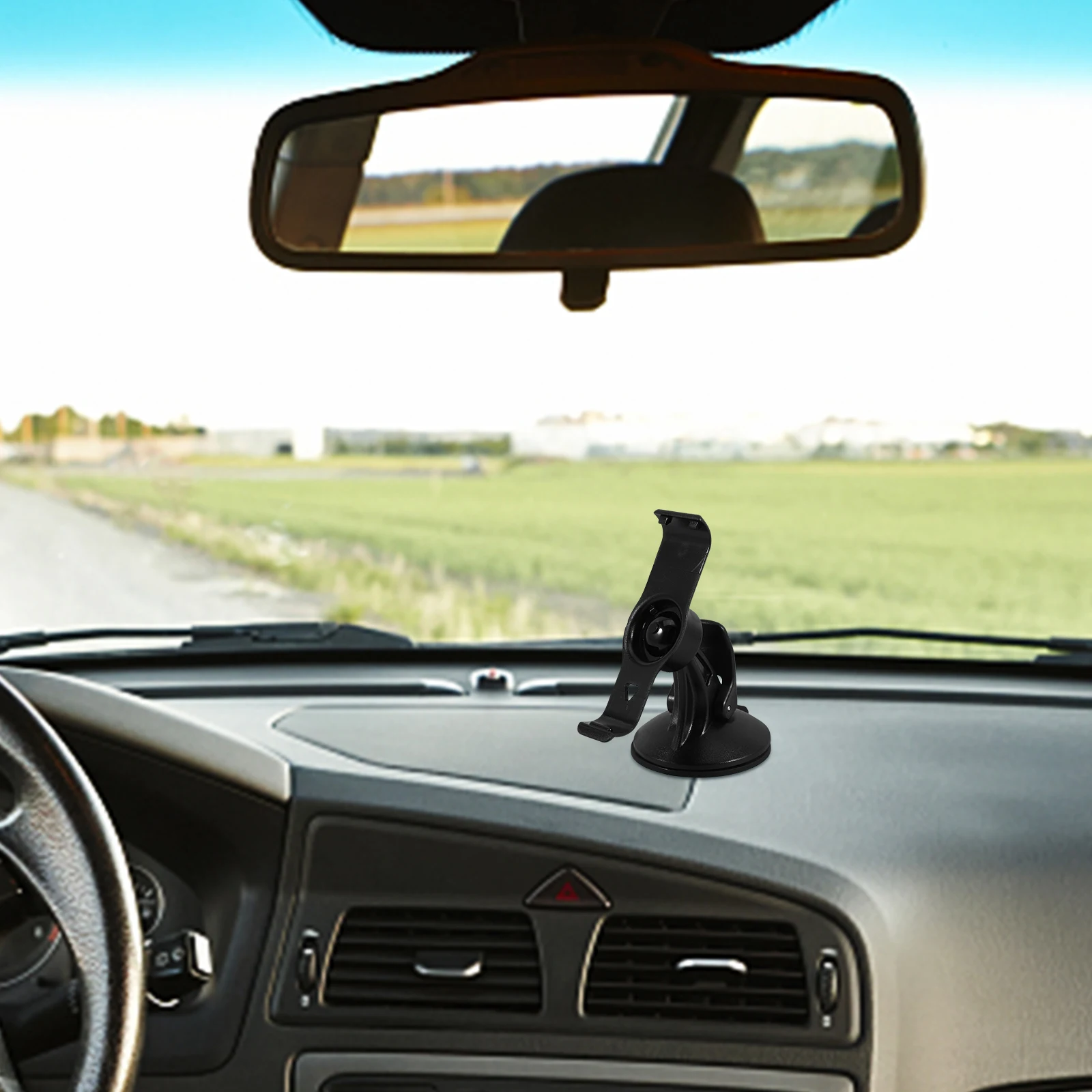 

Universal Car Mount Holder for GPS 2515 2545 2500 Black Plastic 2 Inch Ball 0 67 Inch Rotating Suction Cup