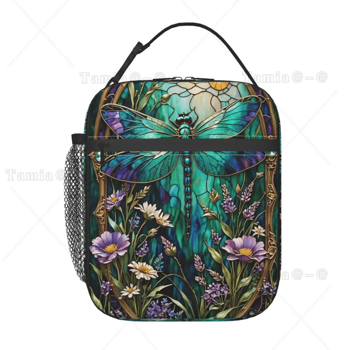 Emerald Green Dragonfly Insulated Lunch Bag for Women Children Leakproof Food Boxes Thermal Lunch Box Tote