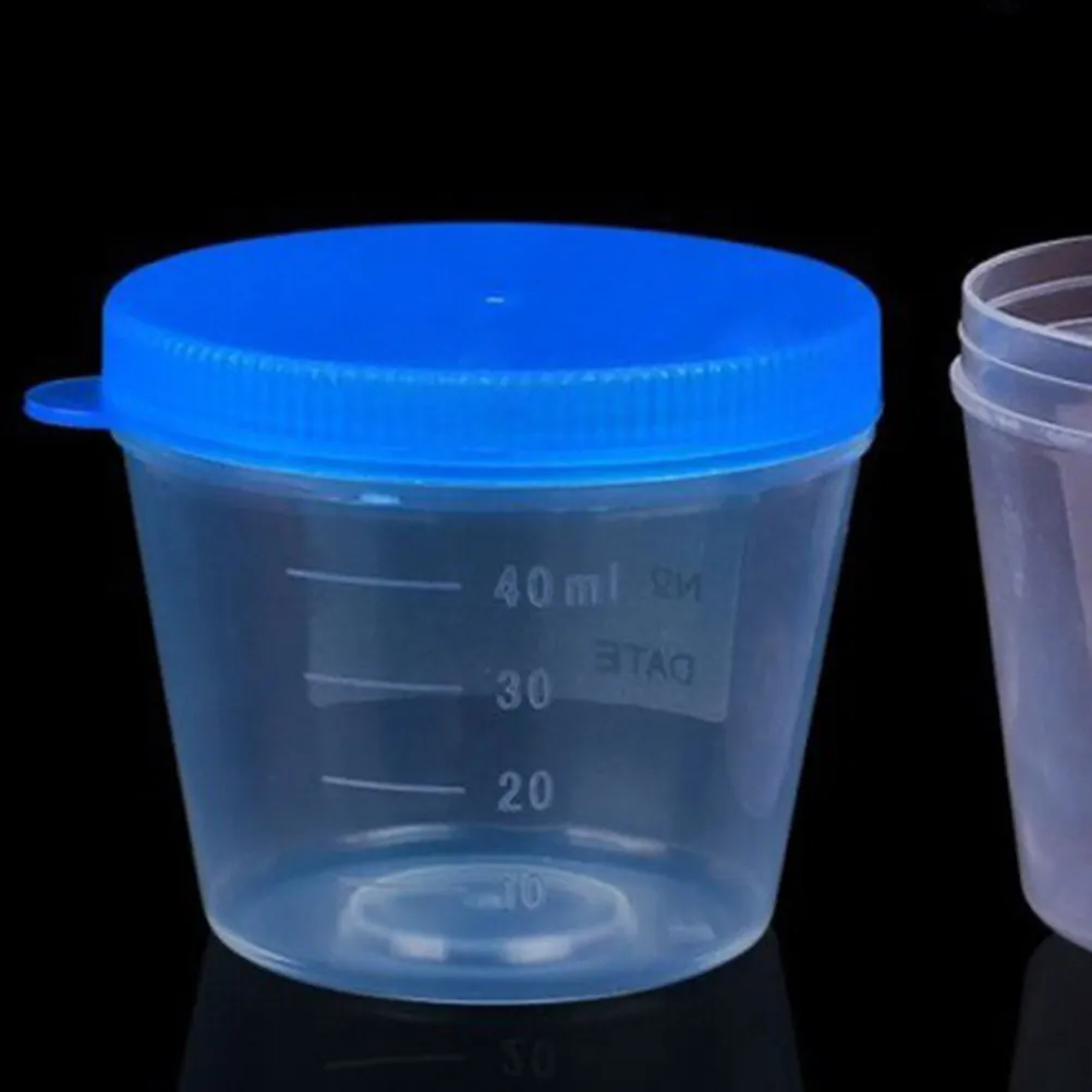 

5Pcs Specimen Cup Sterile Design for Fecal Phlegm Collection Hospital Laboratory Use Plastic Cups Sample Cup