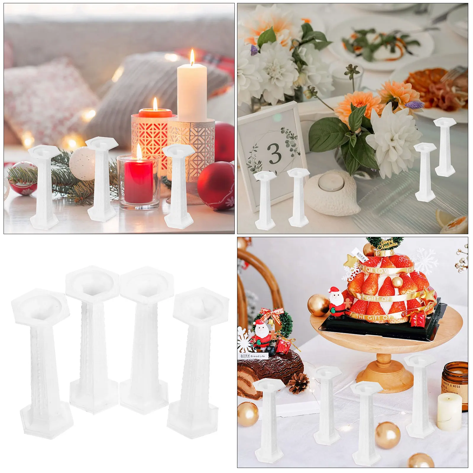 

4 Pcs Roman Column Mini House Pillar Miniature Columns Decorative and Pillars for Decoration Wedding
