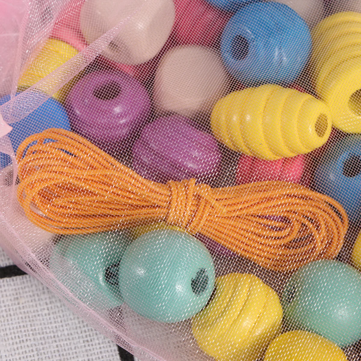 1 حزمة متنوعة من الخرز الخشبي الملون لتقوم بها بنفسك سلسلة الخرز للتعلم الصديق للعبة تعليمية للتطوير الفكري