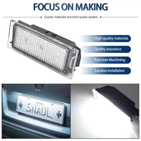 2 st för Renault Clio 3 2005-2014 Clio 4 2012-2019 Clio Grand Tour 2013-2019 Canbus Inget fel Bil LED Nummerplåtsbelysning 10 best sales Megane 2 LED - №1