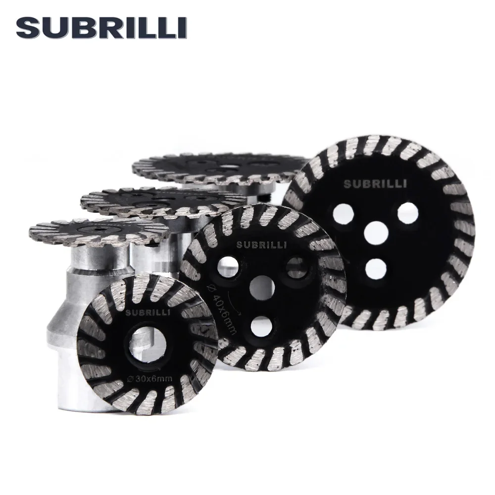 SUBRILLI 30/40/50mm Diamond Cutting Disc Hot Pressed Saw Blade With Removable M14 5/8-11 Flange Carving Stone Marble Concrete