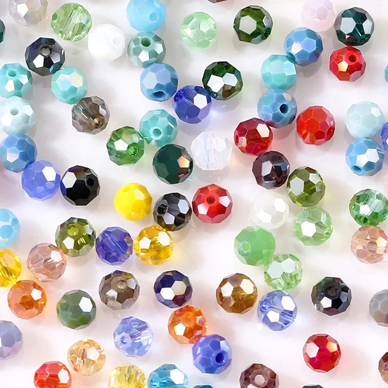 3mm/0.11in 150Pcs Round Spacer Glass Beads For Jewelry Making Diy Accessories Colorful Faceted Crystal Beads