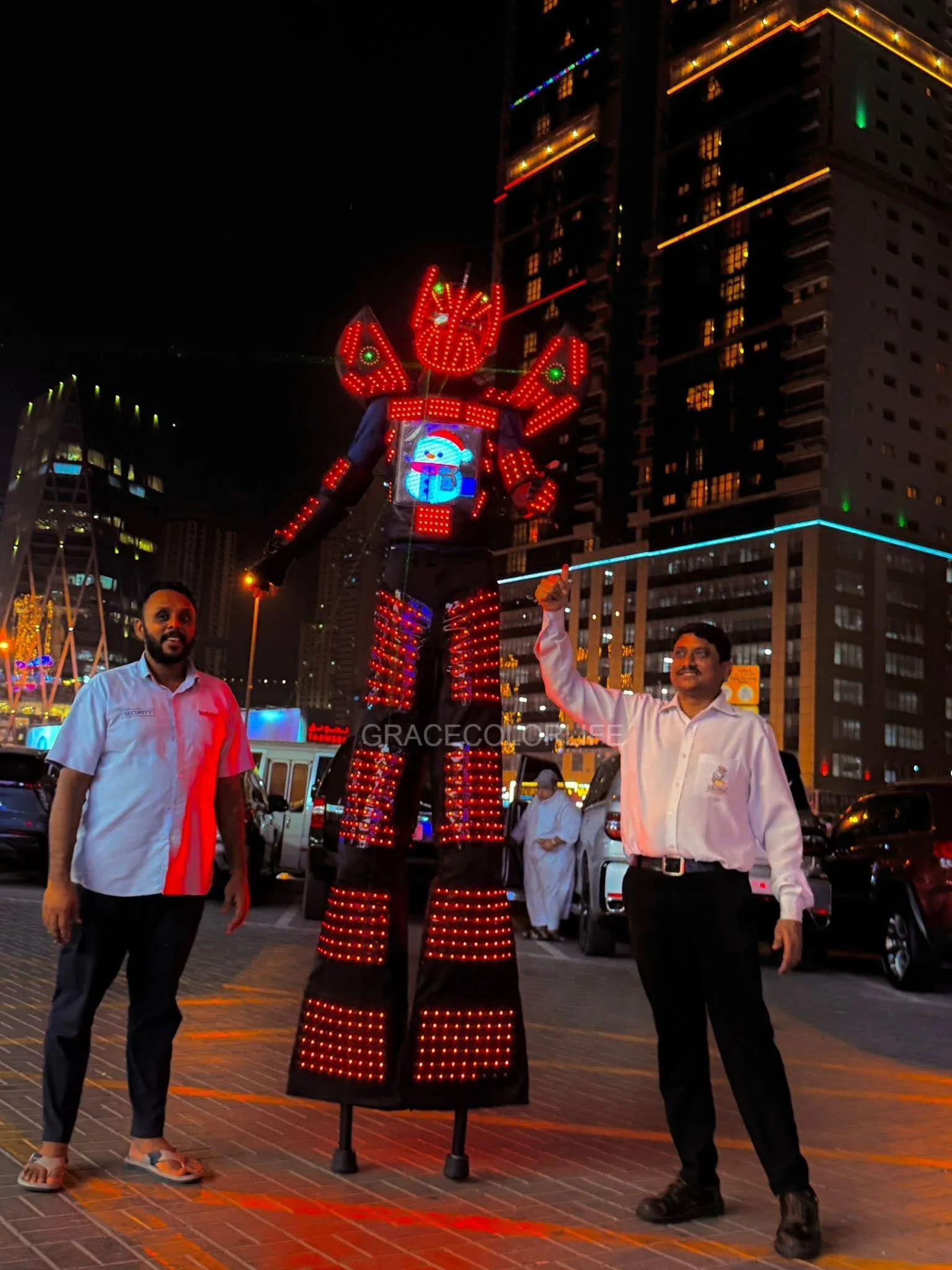 Dancer LED Robot Costume for Men Light up Bluetooth Suit with Remote Control Multi Modes for Stage Performance And Halloween