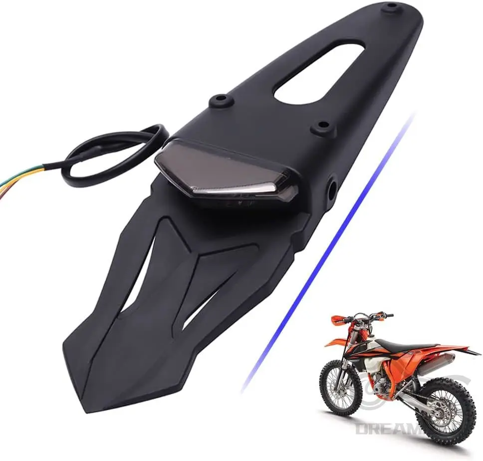 Motorcycle Tail LED Light Rear Fender Dirt Bike 12V Taillight Brake Stop License Plate Lamp For Trail Supermoto Motocross