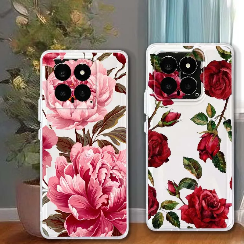 

Beautiful Pink Flower Rose For Xiaomi 14T 13T 13 12T 12 12S 11T 11 11i 10 10T Ultra Pro Lite Translucent Phone Case