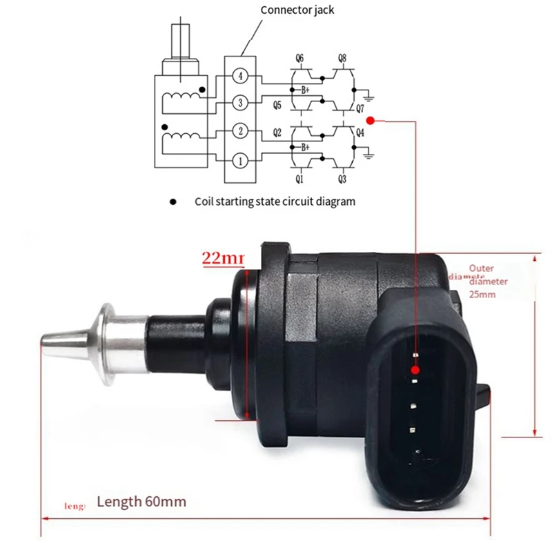 HQ22G-802C Motorcycle Accessories Electronic Fuel Injection Idle Motor Stepper Motor Throttle Valve Body Control Valve