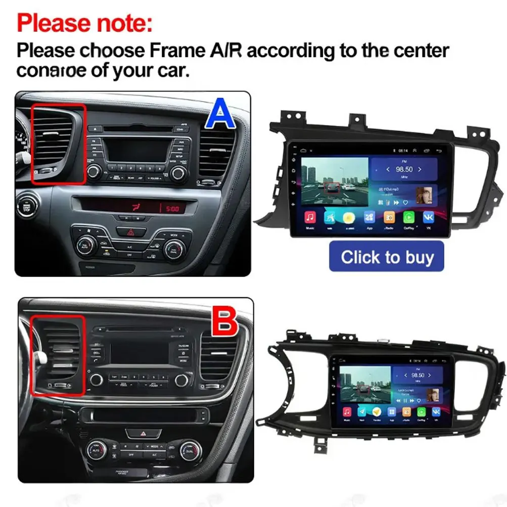 Android 16 Wireless carplay For Kia K5 Optima 2011-2015 Car Multimedia Player Bluetooth WIFI Navigation Touch Screen Display