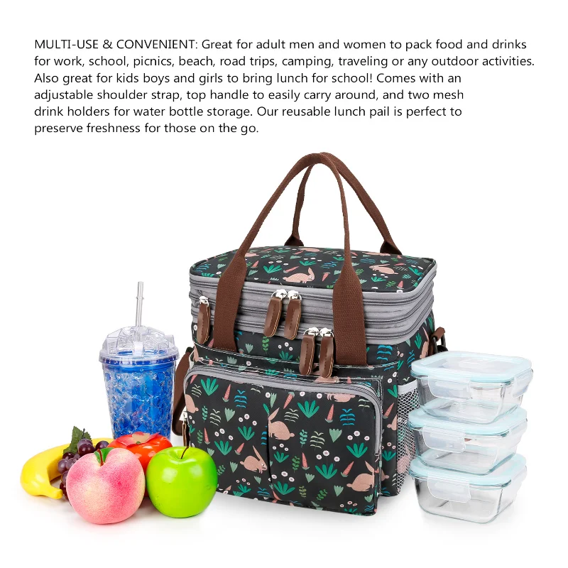 Multifunctional Lunch Bag Waterproof and Insulated Outdoor Meal Tote Bag Picnic Basket Camping Kitchen Cooler Box Bolsa Nevera