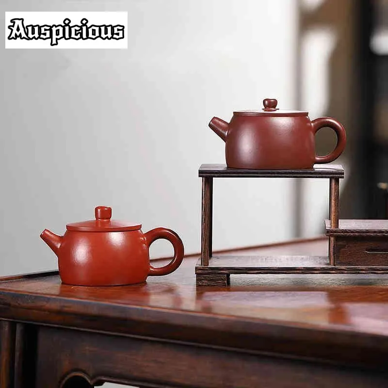 

120ml Yixing Purple Clay Teapots Famous Handmade Flush Cover Pot Raw Ore Dahongpao Mud Kettle with Filter Chinese Zisha Tea Set