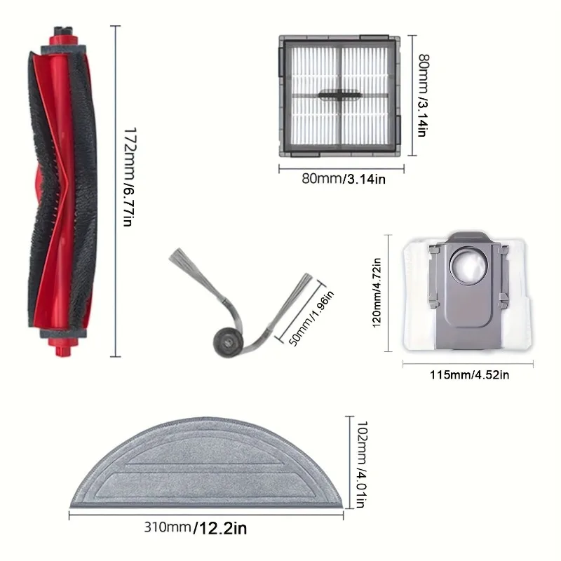 24 Replacement Accessories Compatible For Roborock Q10, S5, S5+, X5, and X5+ Robot Vacuums