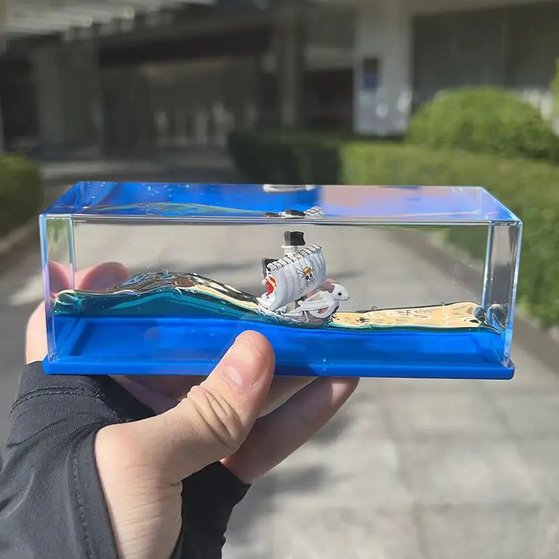 One Piece Thousand Sunny Flüssigkeits-Schiffsmodell in Flasche Mini Piratenboot Schreibtisch-Deko Anime-Sammlerstück Geschenk – Detail 1