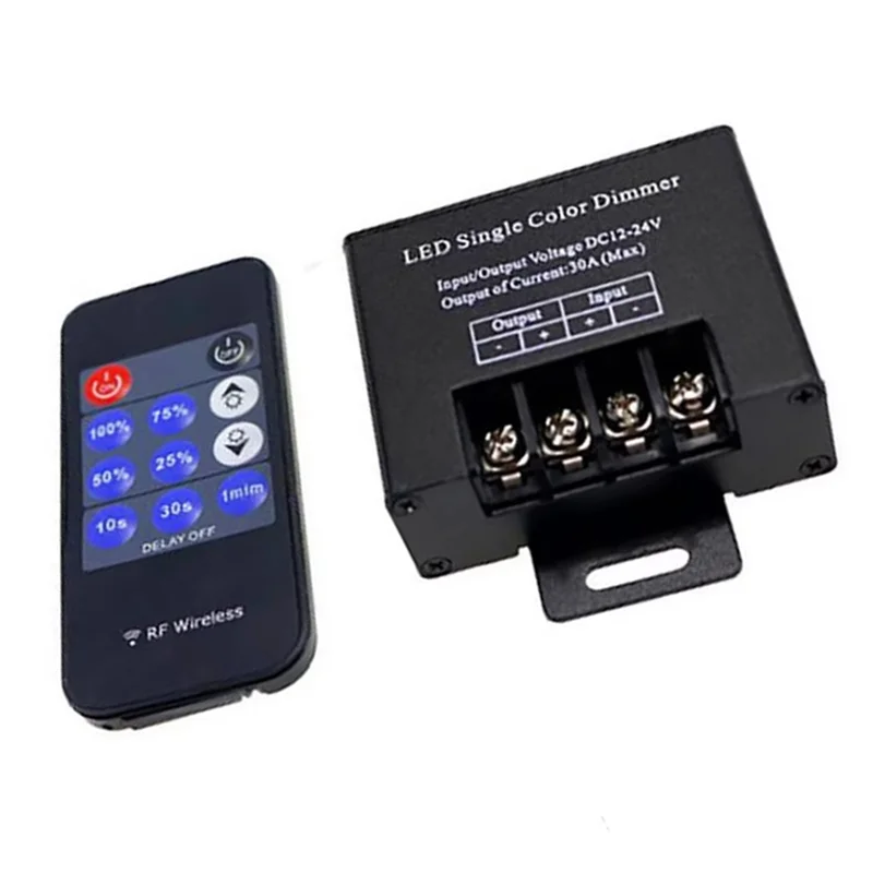 ABSQ-11 LED 単色調光器用キーリモコン - LED ストリップ用 DC12V-24V 用ワイヤレス輝度調整可能スイッチ