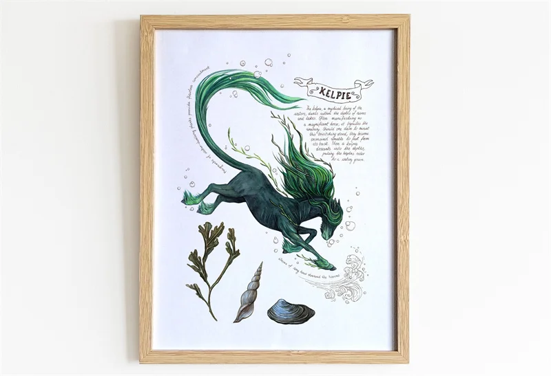 Arte moderna immagini Vintage drago di cristallo lupo mannaro Mandrake piante magiche animali poster e stampe decorazioni per la casa