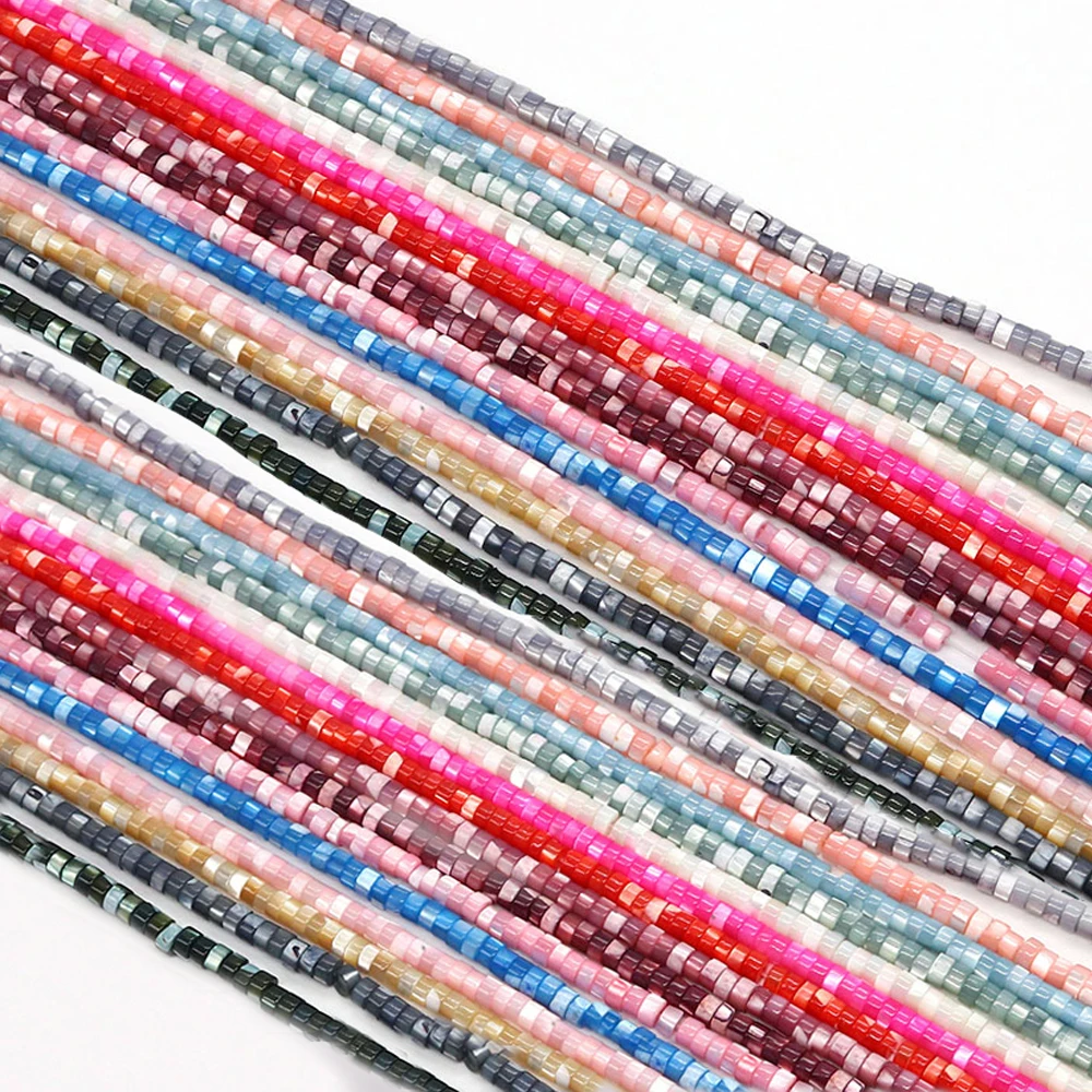 

High Quality Natural Tubular Seashell Bead Cylindrical Dyed Color White Mother of Pearl Beads for Jewelry Making DIY Bracelet