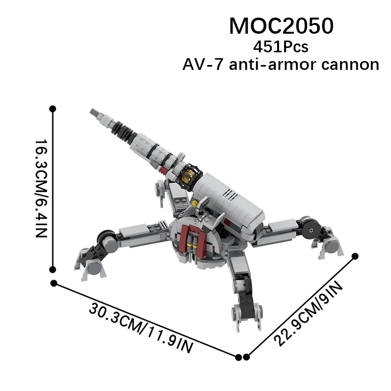 MOC Anti-Armor Cannon Military Series Weapon Wars Creative 451PCS Educational Toys For Child  Building Blocks Movie DIY Gifts