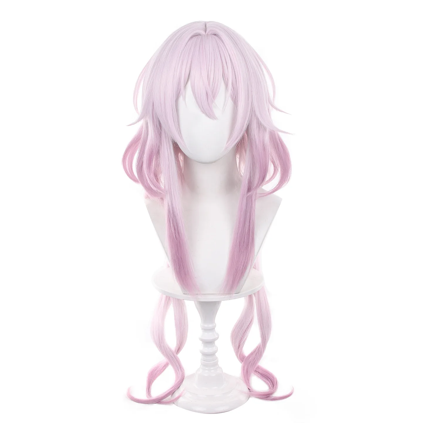 HSR March 7th Evernight Cosplay Wig Pink Purple Wig Heat Resistant Synthetic Wigs for Halloween Carnival Party Costume + Wig Cap