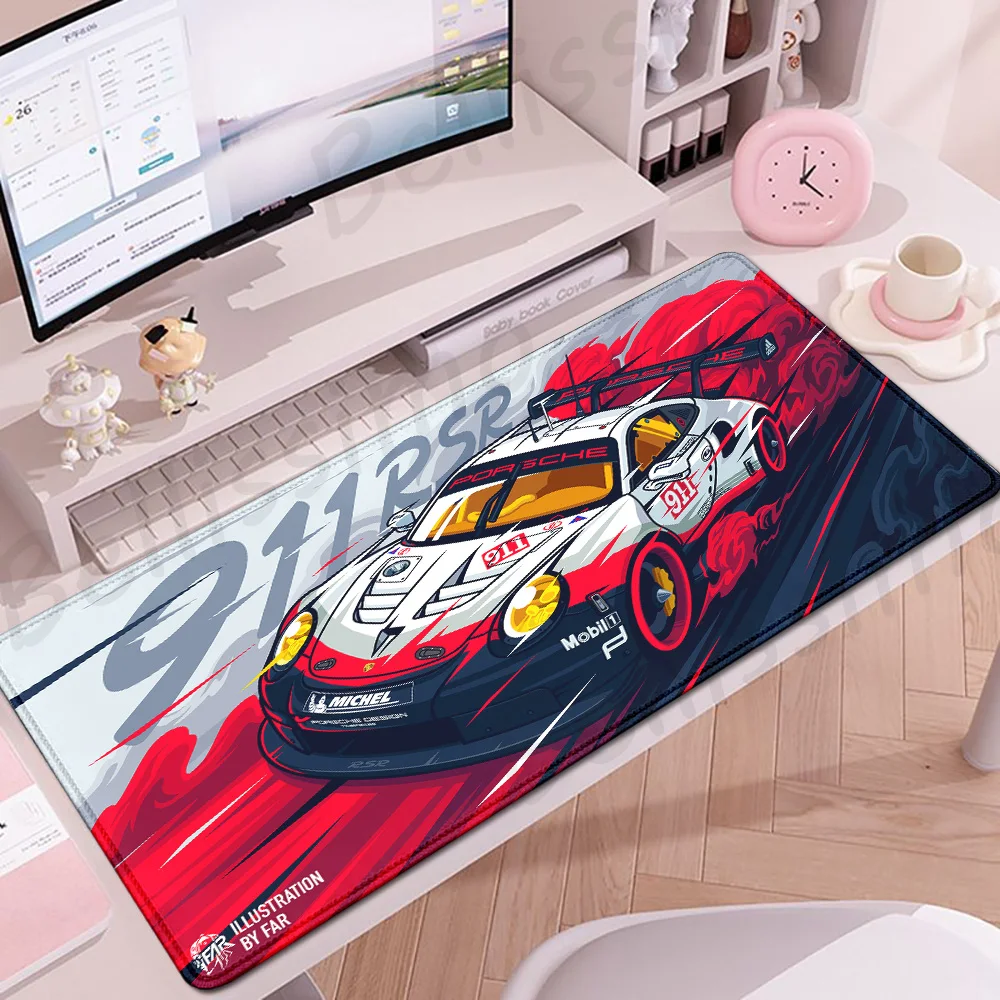 Large Keyboard Mousepad Racing Cars Mouse Pad Xxl Non-Slip Gaming Accessories Laptop Very Cool Desk Mat 90*40CM Pc Cabinet Pads