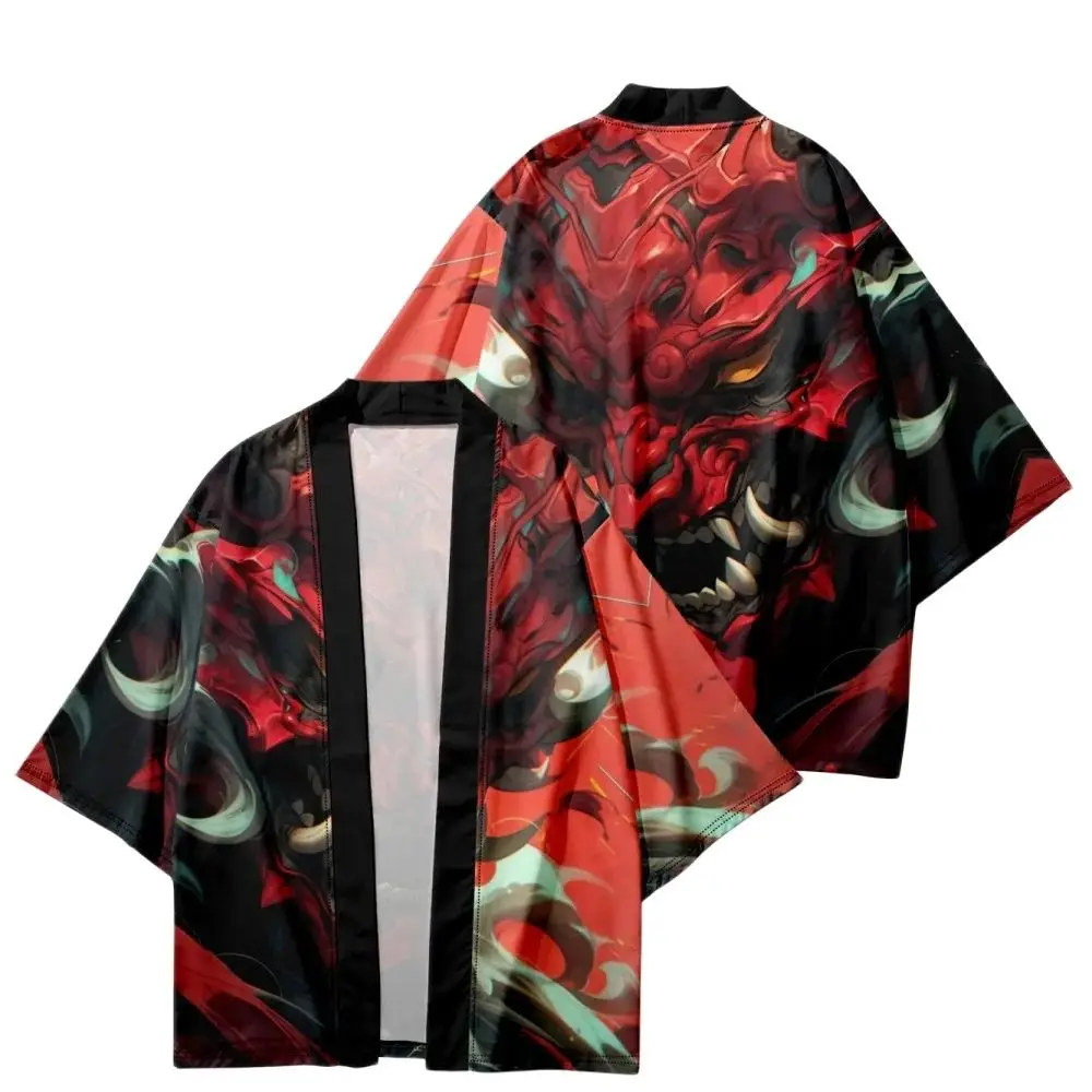 Fashion Prajna Printed Japanese Cardigan Haori Shirts Women Men Cosplay Yukata Clothing Harajuku Kimono Plus Size 6XL 5XL