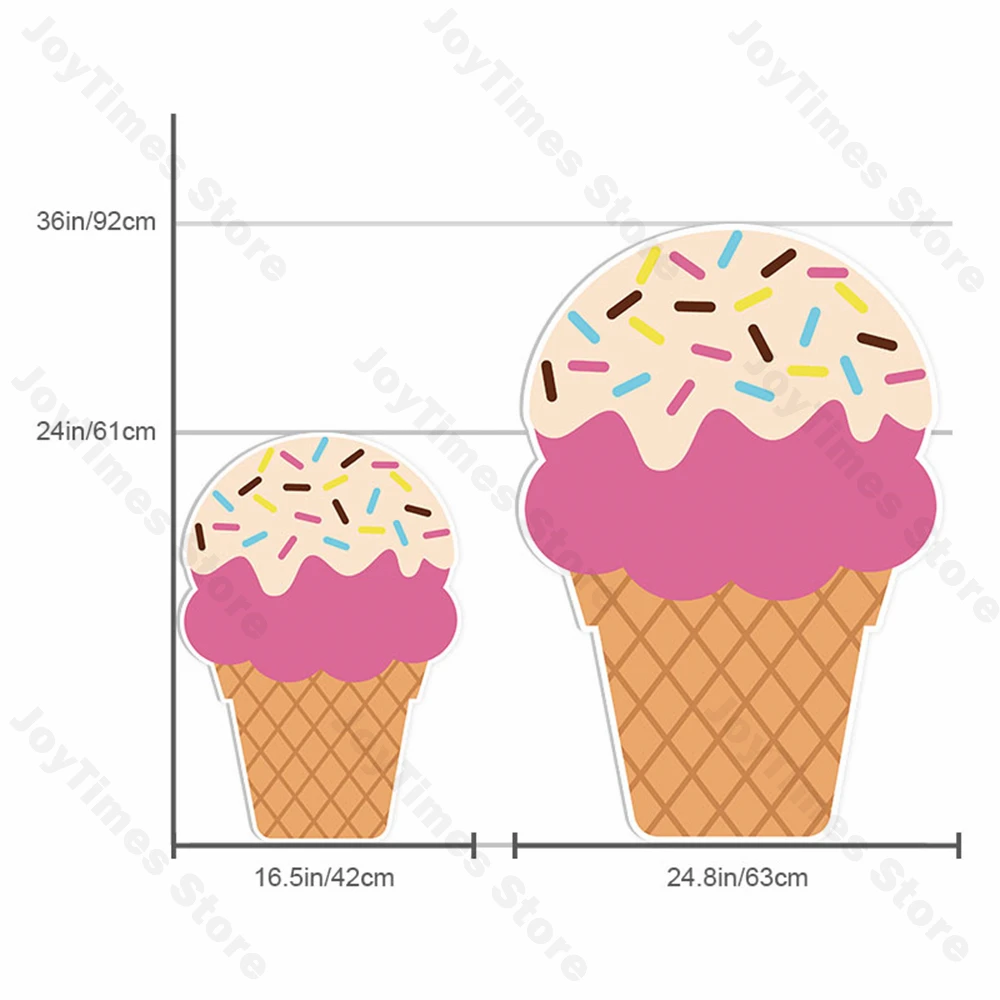 Ice Cream KT Board Party Decor Summer Theme Macaron Donut Ice Cream Cutouts Party Backdrop Birthday Baby Shower Party Props