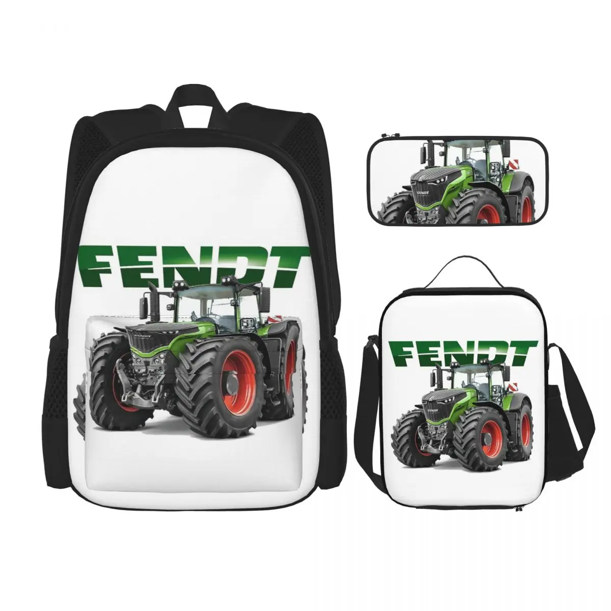 

Fendt German Tractors Backpacks Boys Girls Bookbag Children School Bags Cartoon Kids Rucksack Lunch Bag Pen Bag Three-Piece Set