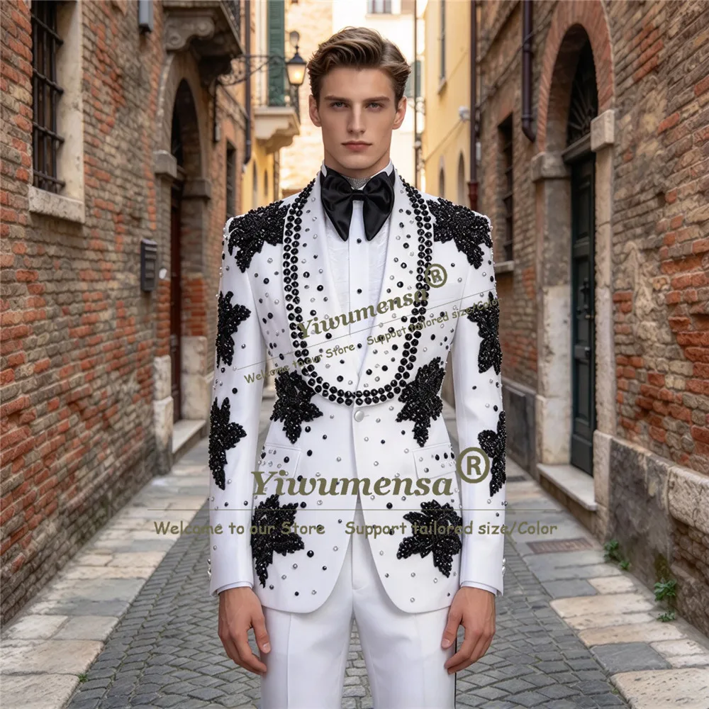 Contrasting Suits Men For Wedding Shawl Lapel Prom Blazer Vest Pants 3 Piece Sets Groom Tuxedo Customized Male Fashion Outfit