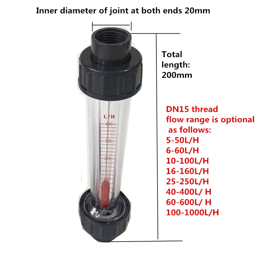 PVC plastic tube rotor flowmeter LZS-15 threaded connection float flowmeter