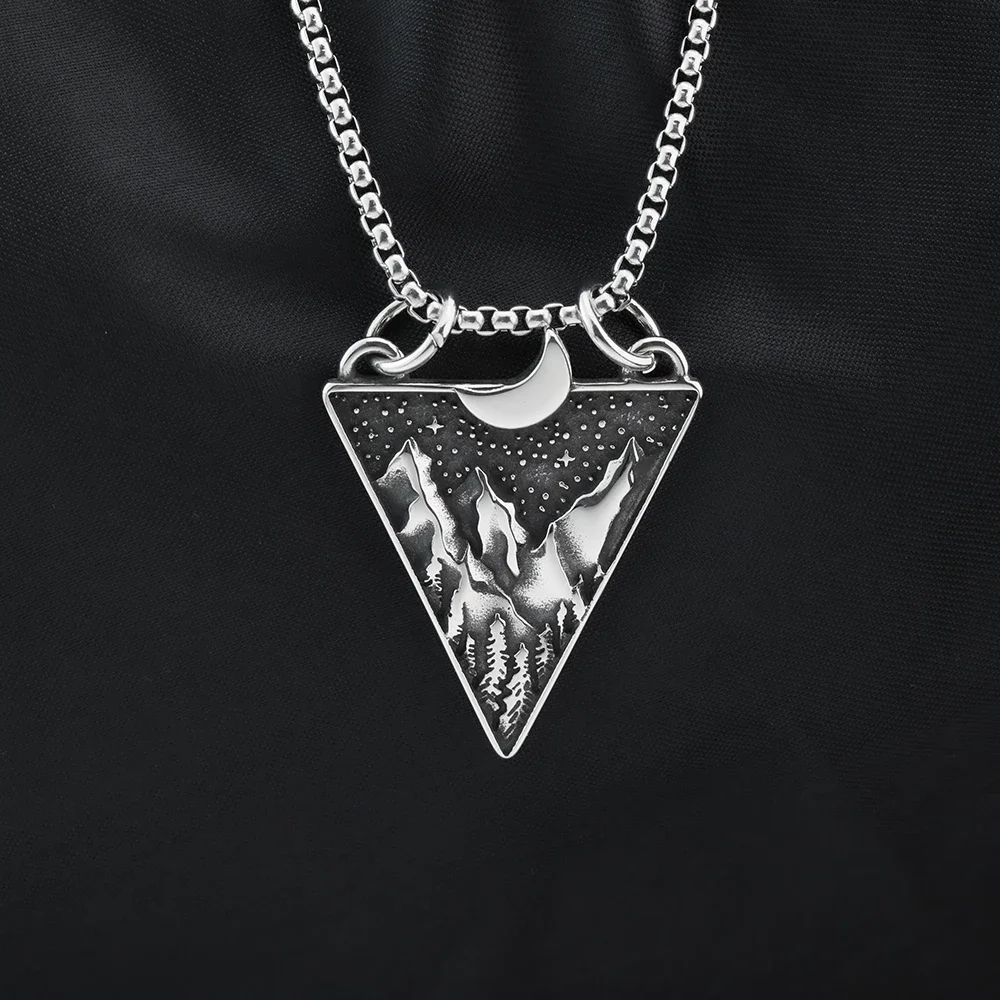 قلادة على شكل ماس للرجال والنساء ، فن القمر ، أزياء عتيقة ، مجوهرات على الطراز الأوروبي والأمريكية