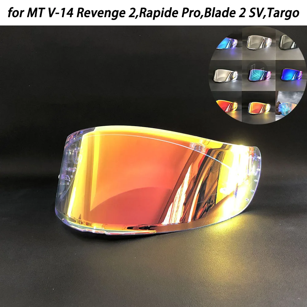 Viseira de capacete para MT V-14 Revenge 2,Rapide Pro,Blade 2 SV,Targo Capacetes Substituição Lente Escudo Pára-brisa Óculos de vidro
