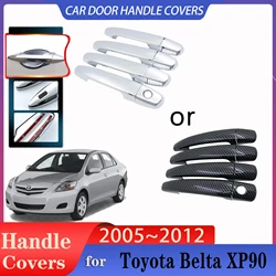 Car Door Handle Cover for Toyota Belta Vios Limo 2005~2012 Car Imitation Carbon Fiber Handles Or Chrome Door Handles Accessories
