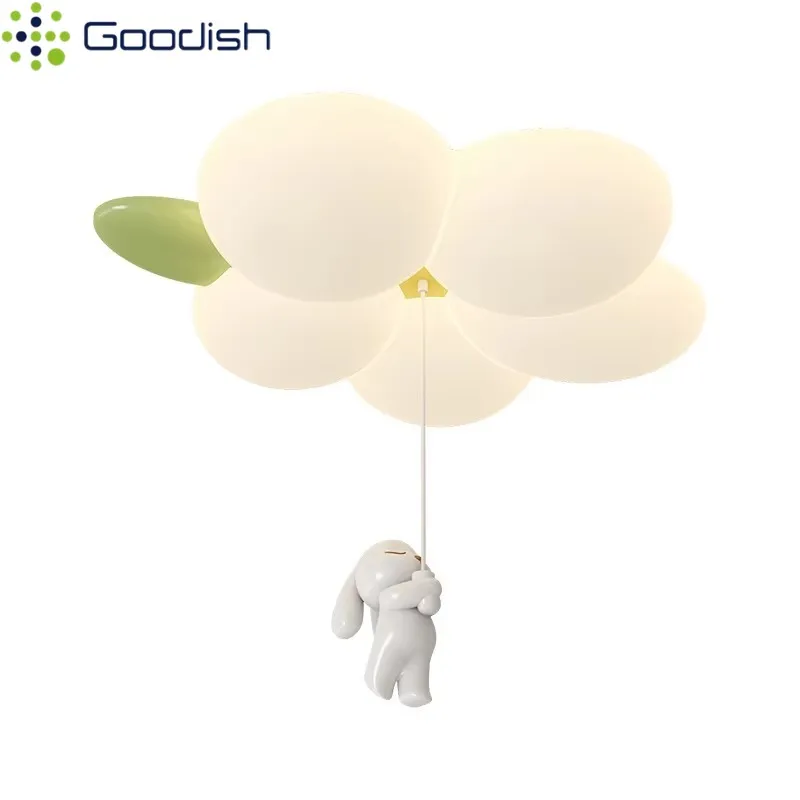 Fleur nordique LED plafonniers lapin lampes suspendues enfants filles garçon chambre pour chambre d'enfants étude romantique décoration de la maison