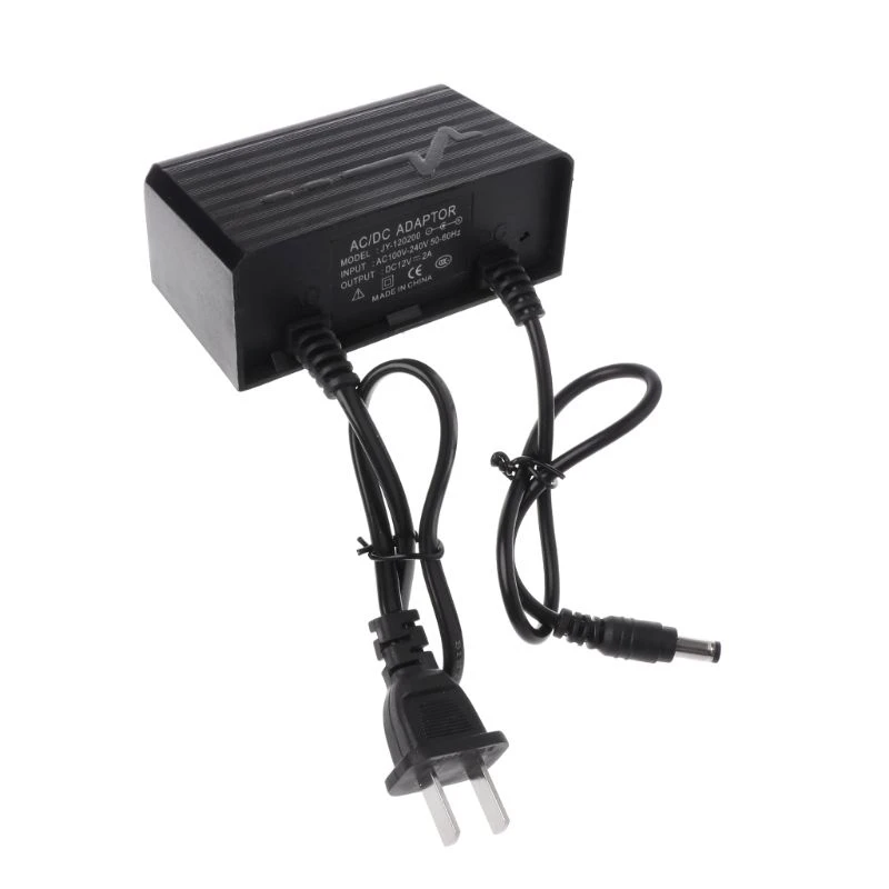 B0KF Power Supply AC for DC Adapter 12V 2A EU US Plug Waterproof Outdoor for